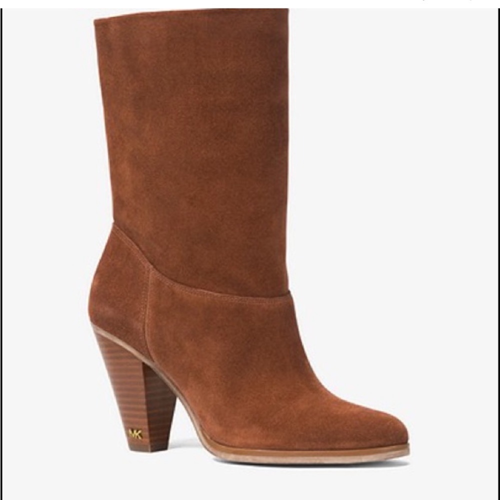Michael kors divia heeled boots slouchy brown suede Sz‎ 10